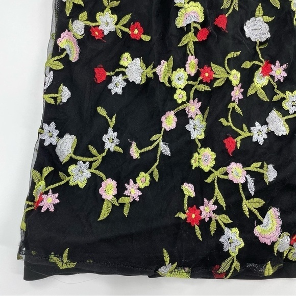 URBAN OUTFITTERS KIMCHI BLUE Floral Embroidered Black Tulle Layered Dress - Picture 3 of 11